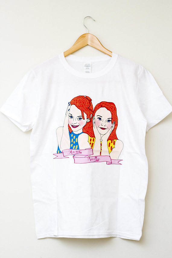 T-shirt of hand illustrated Lindsay Lohan in the parent trap 