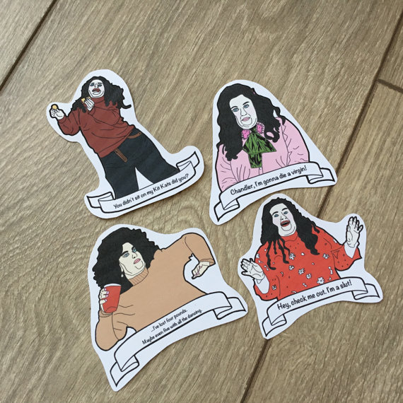 Fat Monica friends sticker set etsy gift idea