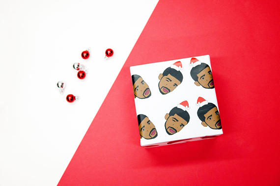 drake christmas wrapping paper etsy